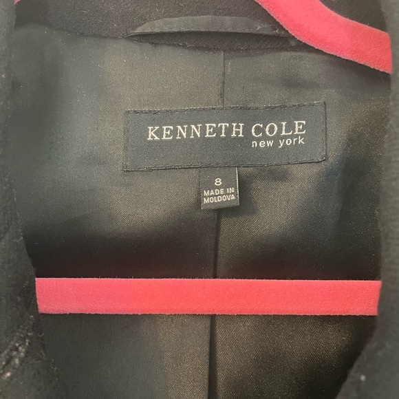 Kenneth Cole NY Black Wool Dress Coat Size 8 - Picture 7 of 7